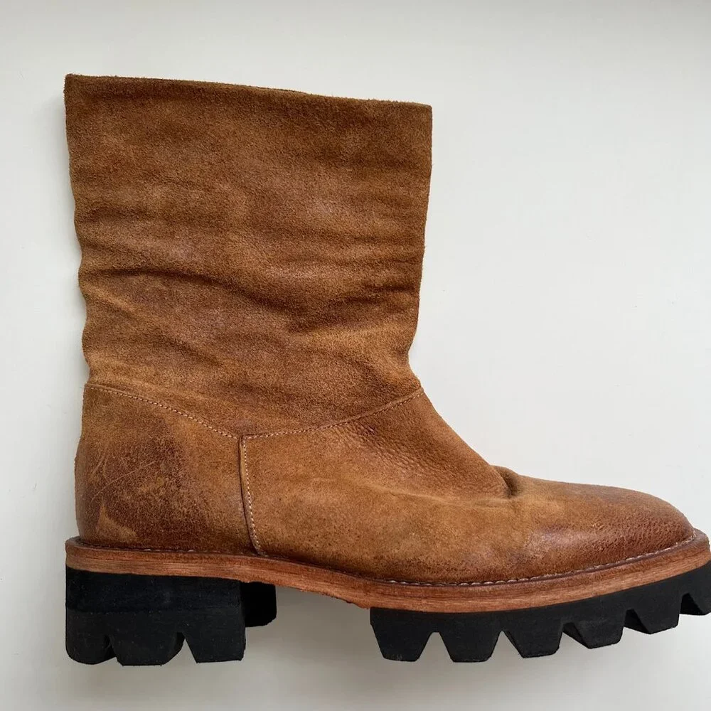 Free People Reya Slouchy Leather Boots | Size 37 - Picture 3 of 7